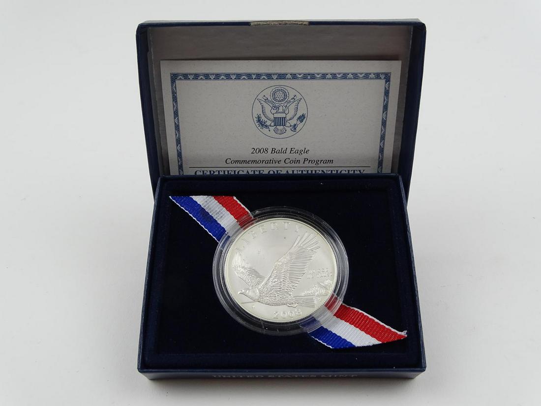 2008 U.S. BALD EAGLE SILVER DOLLAR: UNCIRCULATED, OGP