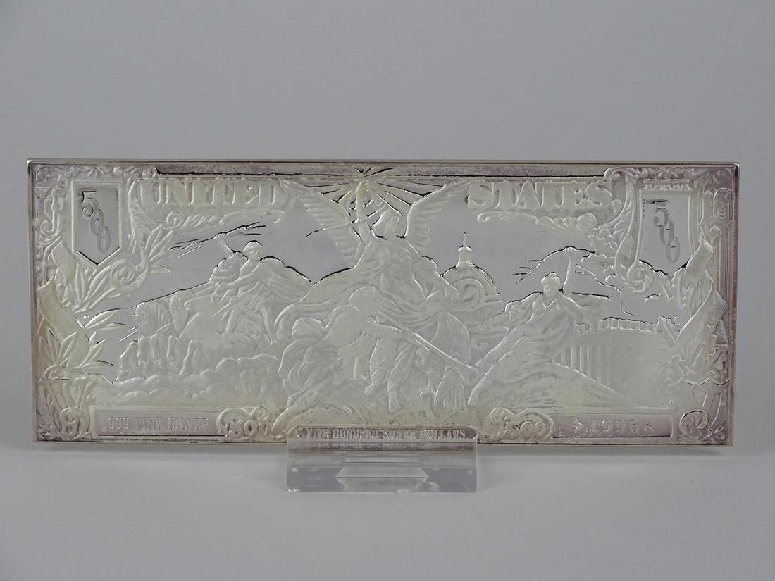 HALF-POUND SILVER CERTIFICATE BAR: HALF POUND OF 999 FINE SILVER. IN FELT BOX WITH CERTIFICATE