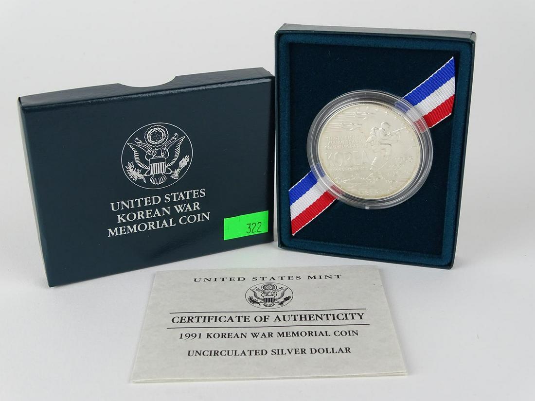 1991 KOREAN WAR MEMORIAL SILVER DOLLAR: OGP