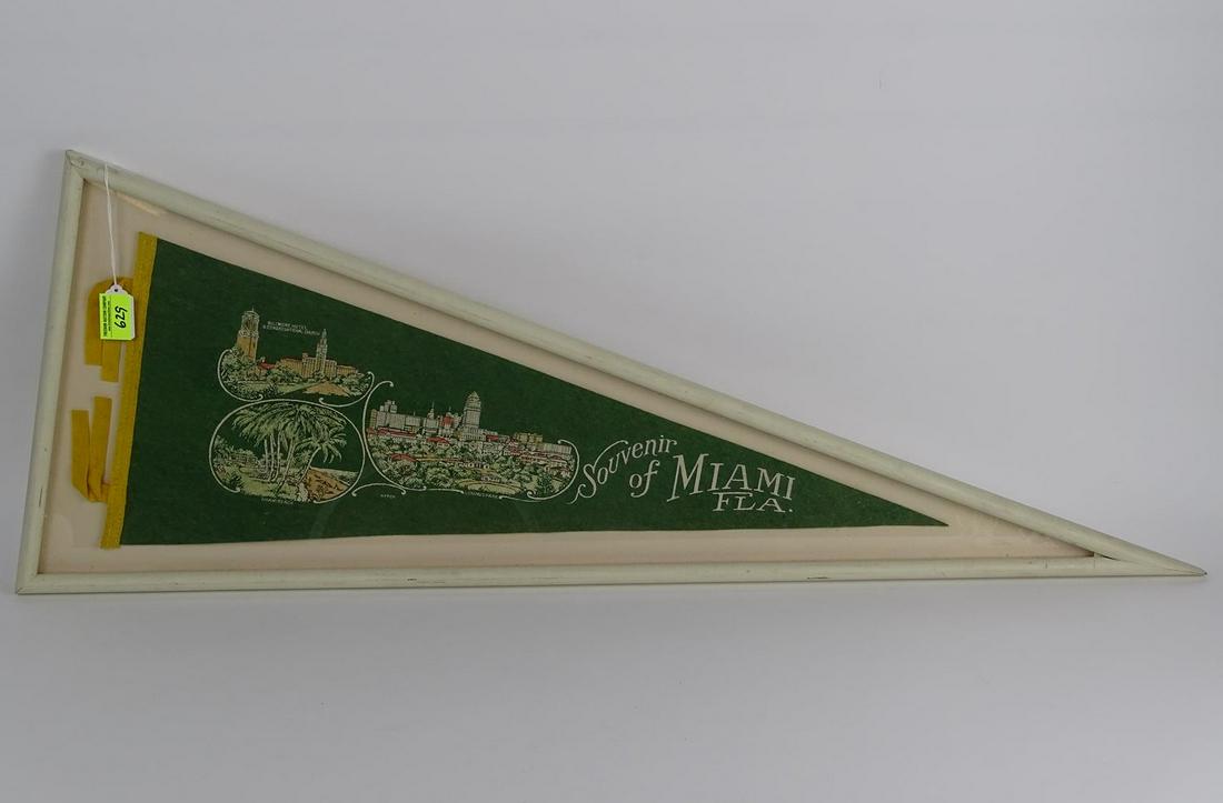 VINTAGE SOUVENIR PENNANT - MIAMI: SEE TITLE