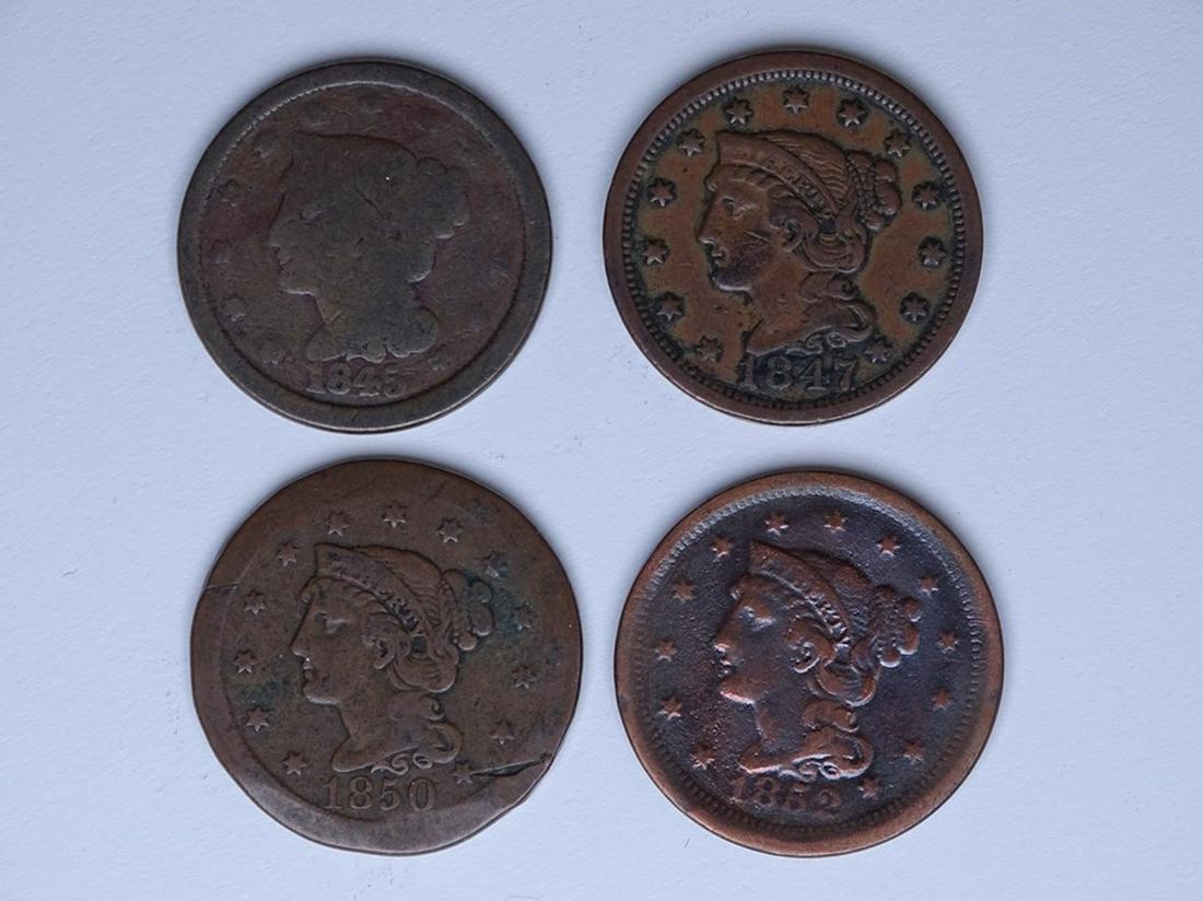 4 U.S. LARGE COPPER CENTS (1 of 2)