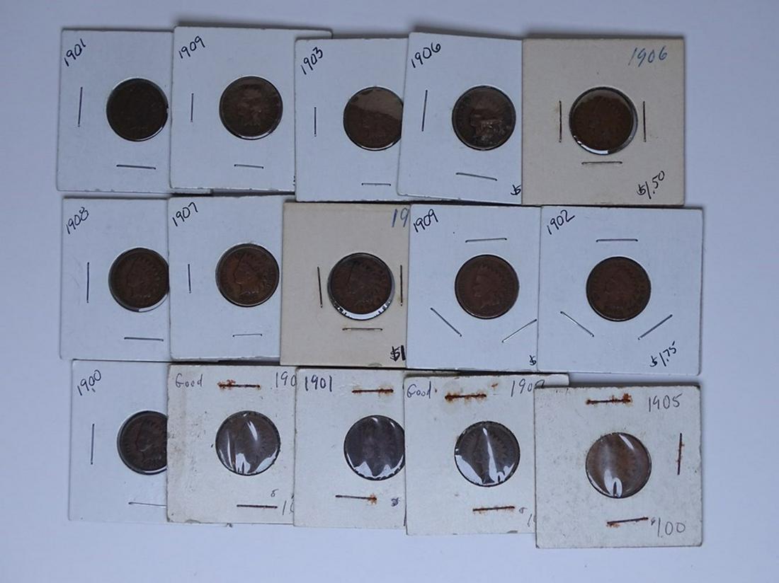 LOT OF MIXED DATE INDIAN HEAD CENTS (1 of 1)
