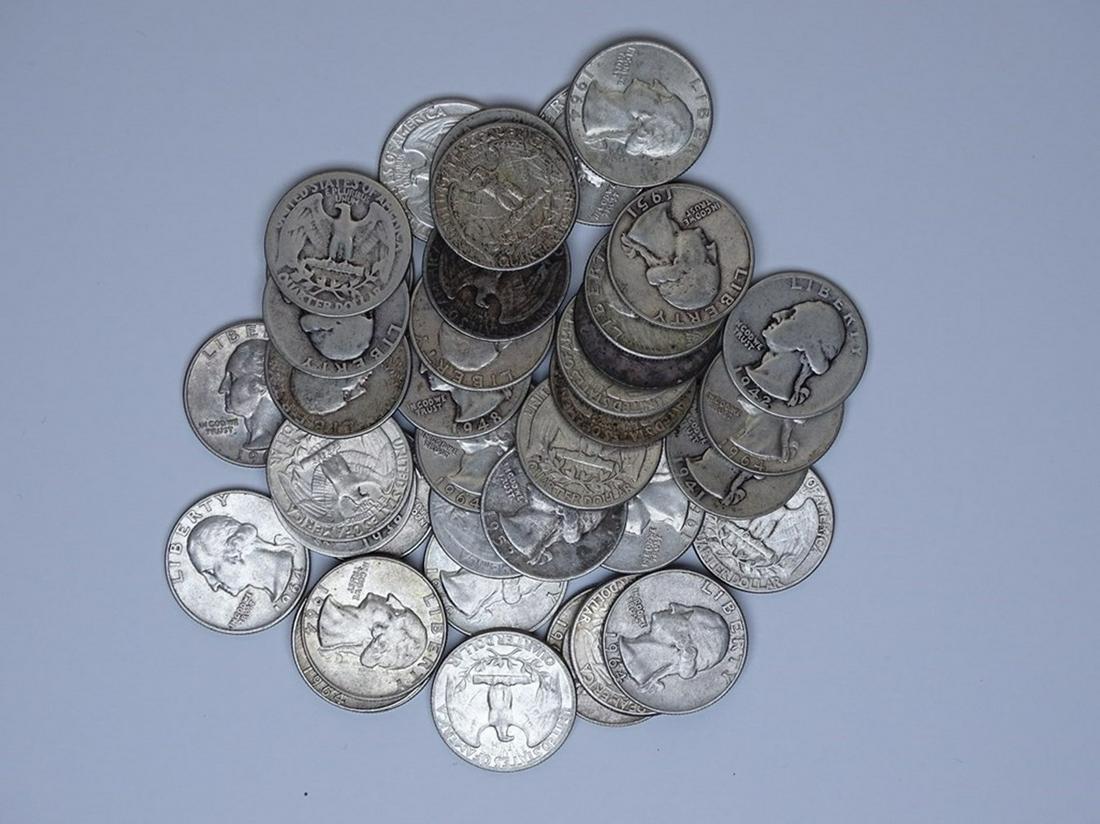 ROLL OF WASHINGTON SILVER HALF DOLLARS (1 of 1)