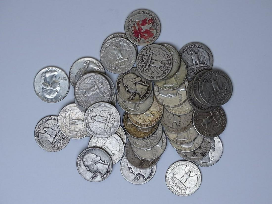 ROLL OF WASHINGTON SILVER HALF DOLLARS (1 of 1)