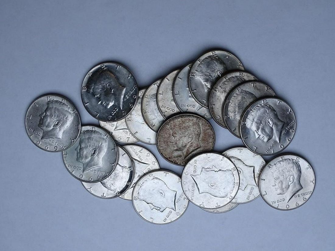 20 MIXED DATE 40% SILVER HALF DOLLARS (1 of 1)