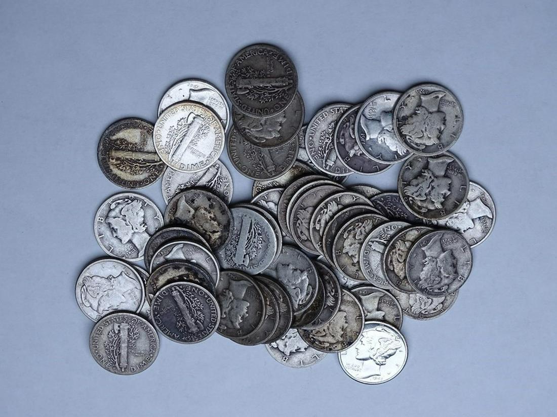 ROLL OF U.S. MERCURY DIMES (1 of 1)