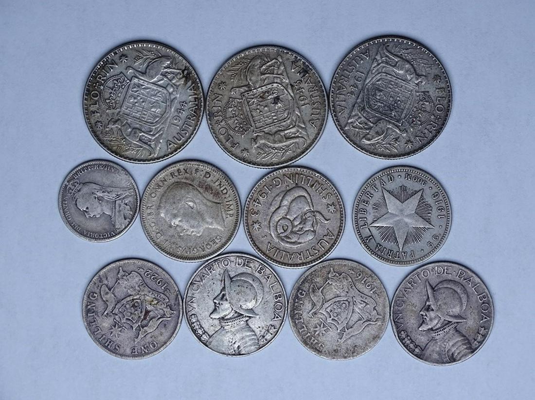 LOT OF .900/.925 SILVER WORLD COINS (1 of 1)