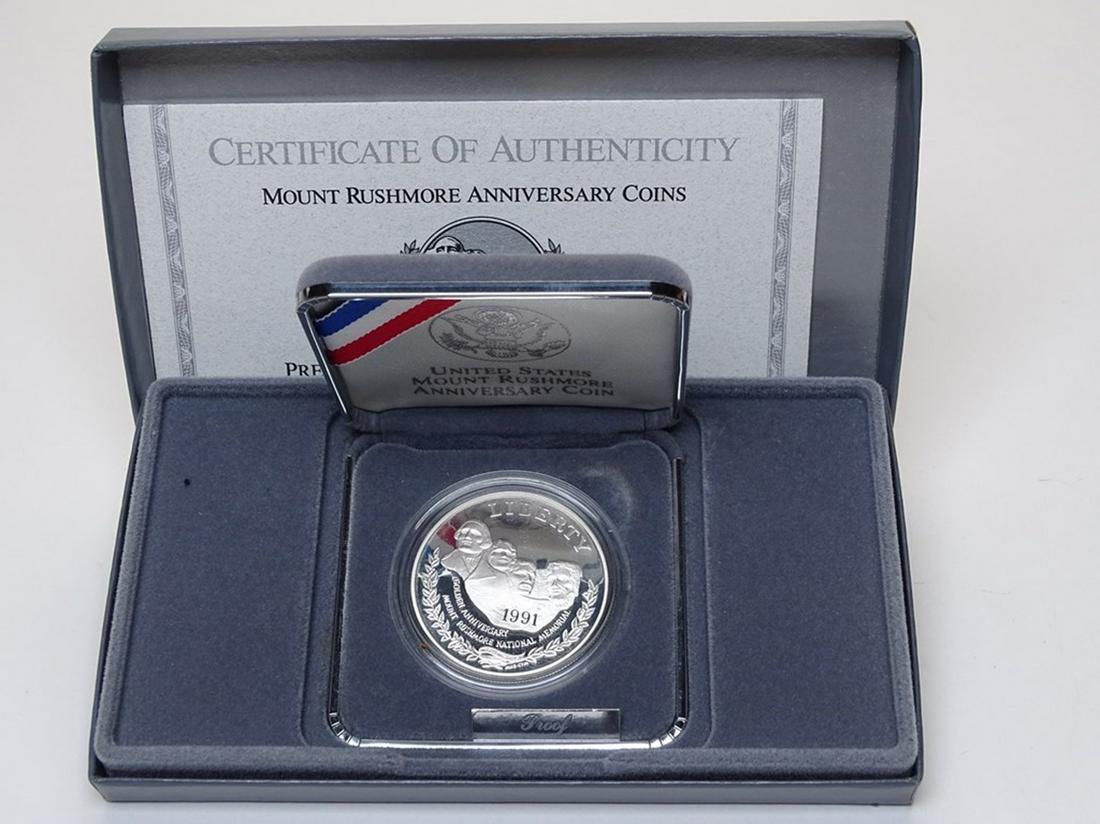 1991 MT. RUSHMORE PROOF SILVER DOLLAR (1 of 1)