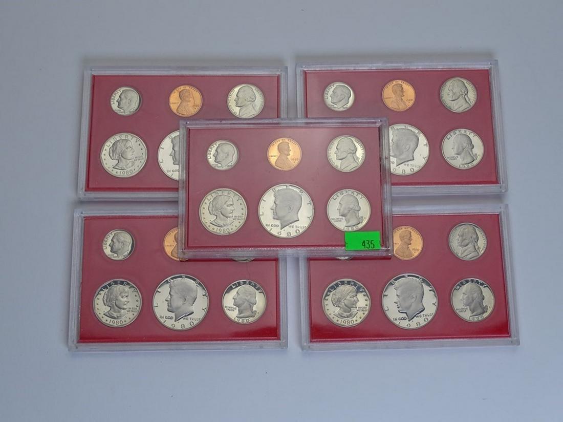LOT OF 5 1980 U.S. PROOF SETS (1 of 1)