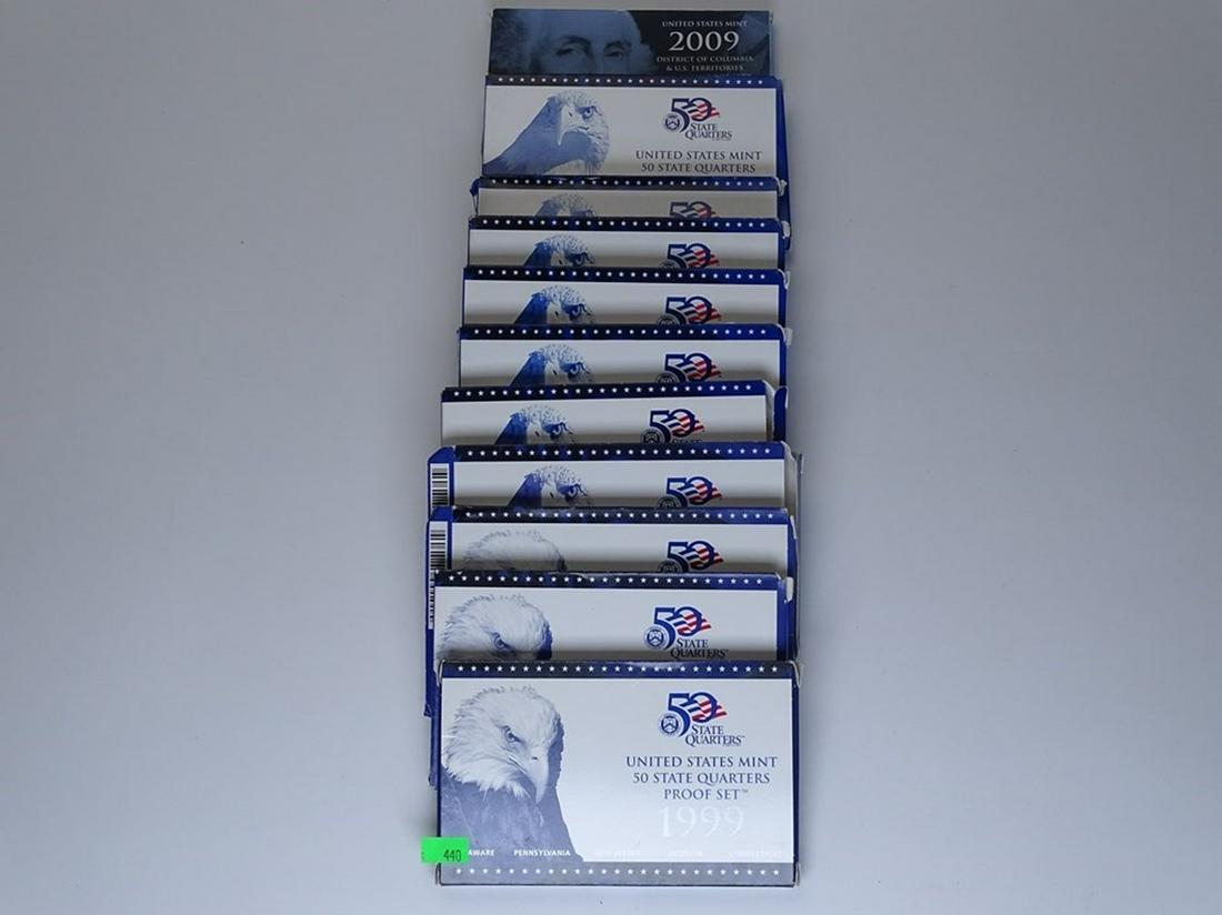 1999-2009 U.S. STATE QUARTER PROOF SETS (1 of 1)