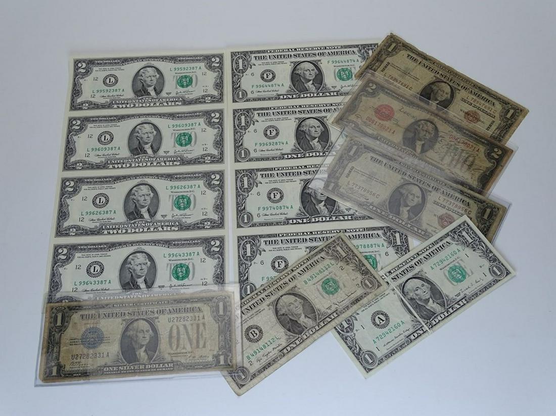 MIXED LOT OF U.S. CURRENCY (1 of 1)