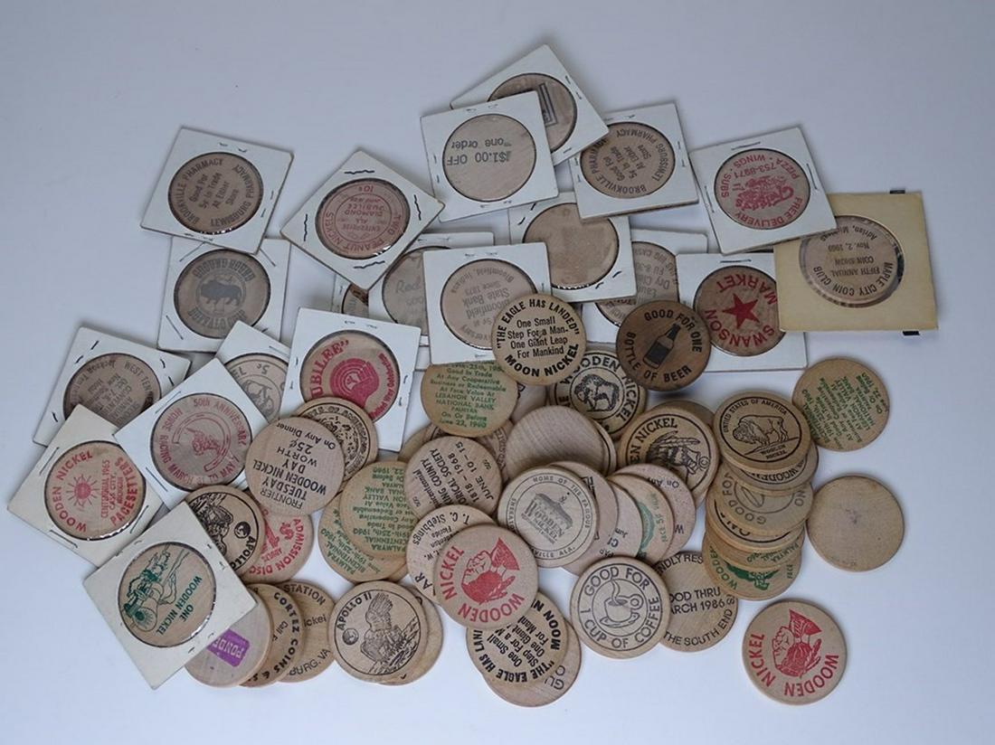 LOT OF WOODEN NICKELS (1 of 1)