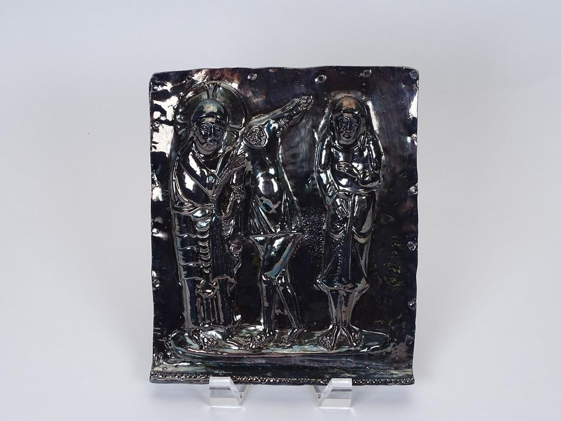 SILVER-GILT RELIQUARY - MEDIEVAL ART OF SPAIN: REPRODUCTION METROPOLITAN MUSEUM OF ART. 6.5"X8"