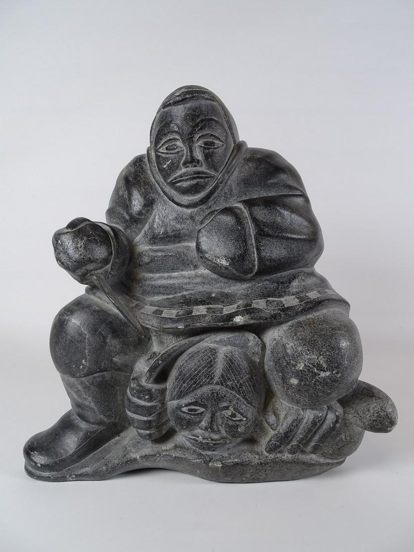 INUIT SCULPTURE: UNSIGNED. 13"H