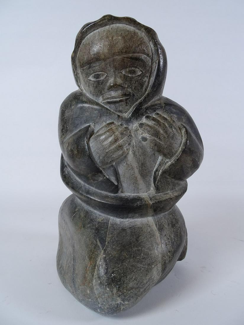 INUIT SCULPTURE: UNSIGNED. 9.5"H