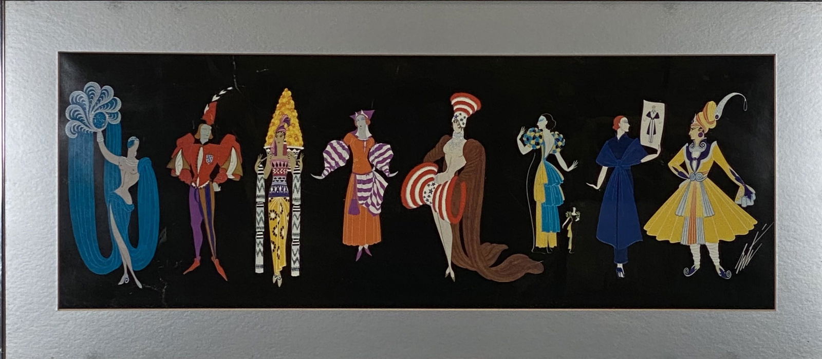ERTE FRAMED LITHOGRAPH: ERTE (ROMAINE DE TURNOFF, RUSSIAN-FRENCH, 1892-1990). FRAMED. SIGNED IN PLATE. 36"X16"