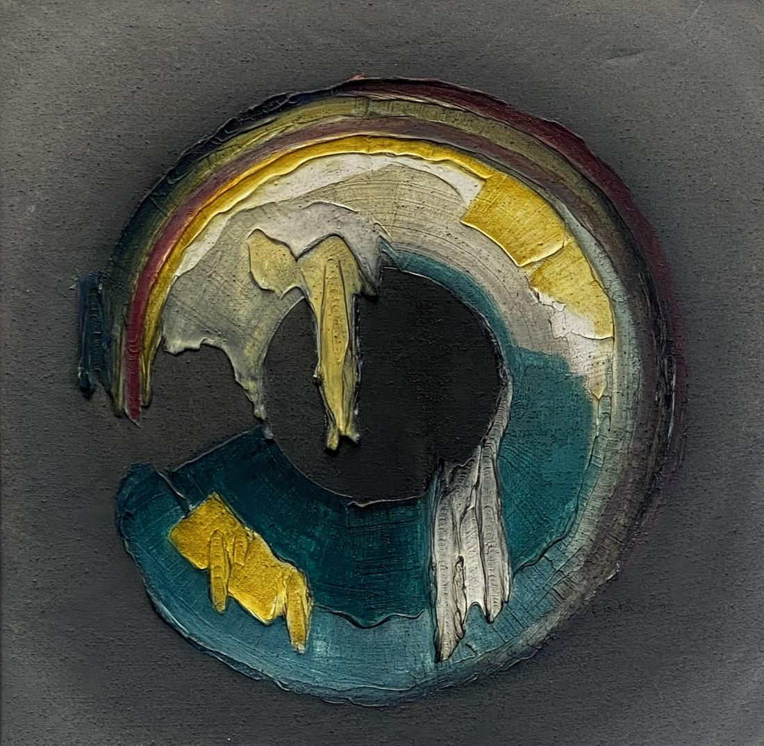 DICK NIJZINK (HOLLAND, 20TH C.) IMPASTO PAINTING: 20"X20"