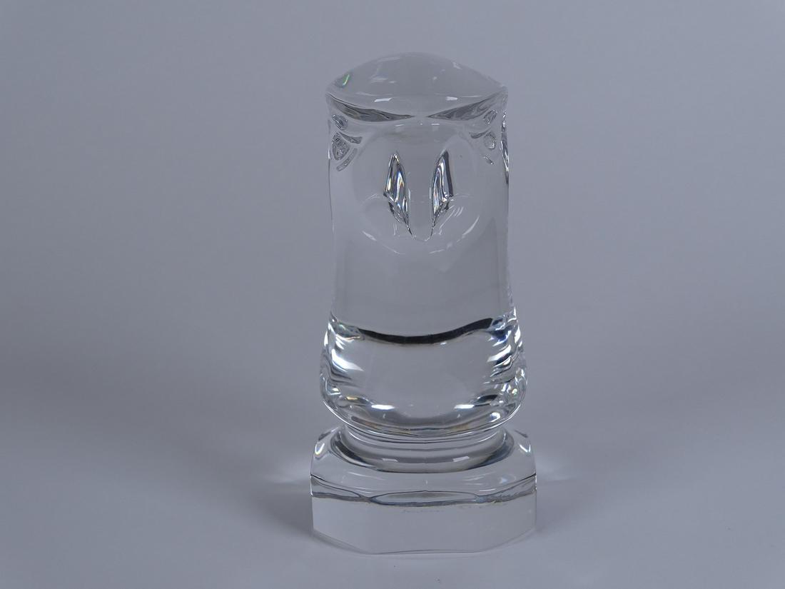 VAL ST. LAMBERT CRYSTAL FIGURAL EAGLE: SIGNED. 5"H