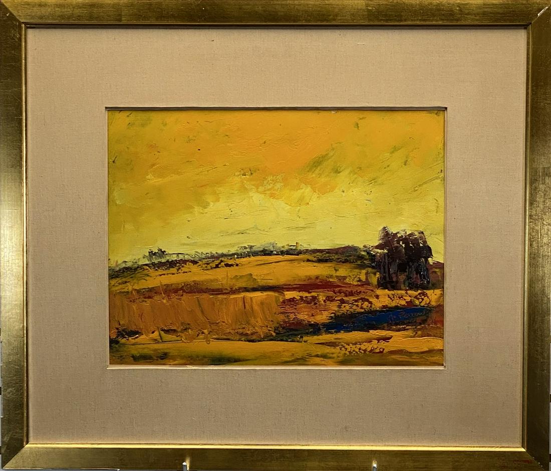 GABRIEL DE PAUW (BELGIUM, 1924-2000) PAINTING: ACRYLIC ON PAPER, FRAMED/MATTED. 27.5"X23.5"