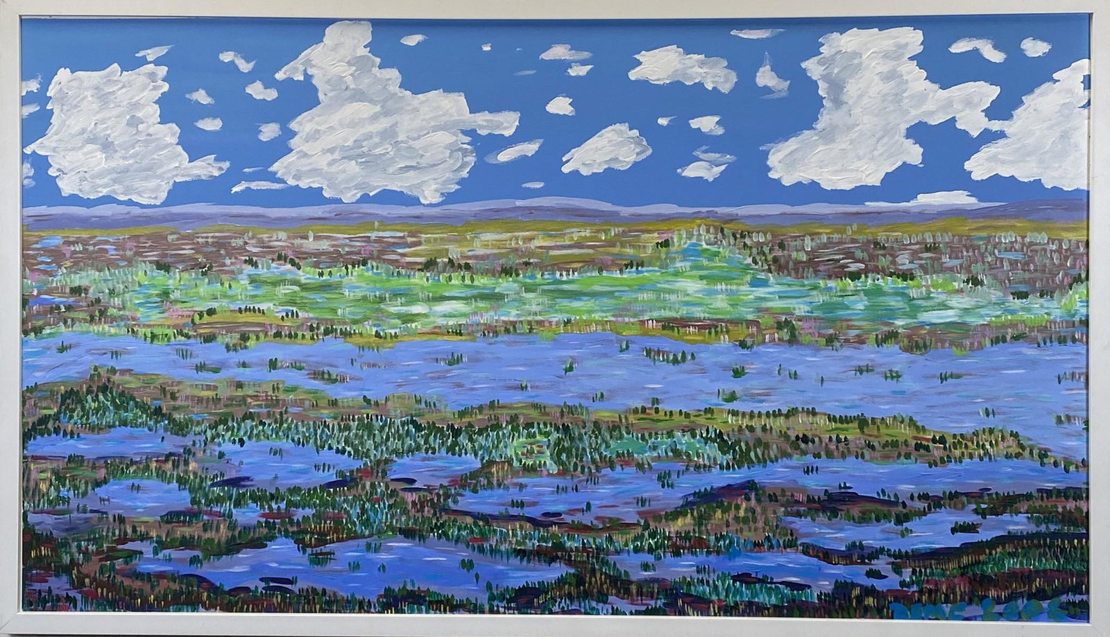 ROBERT A.M. COPENRATH PAINTING: ROBERT A.M. COPPENRATH (BELGIUM, 20TH C.). "THE WETLANDS OF CORKSCREW SWAMPS, FLORIDA". 51.5"X30"