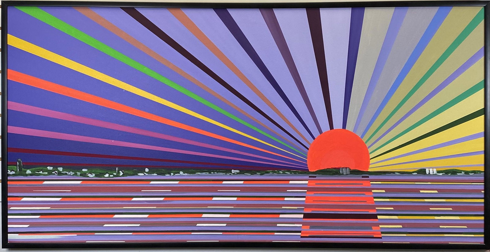 ROBERT A.M. COPPENRATH "SUNSET OVER LONGBOAT KEY": ROBERT A.M. COPPENRATH (BELGIUM, 20TH C.) OIL ON CANVAS. 33"X64"