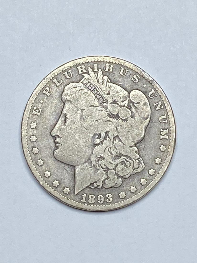 1893-O MORGAN SILVER DOLLAR: BETTER DATE DOLLAR, VG