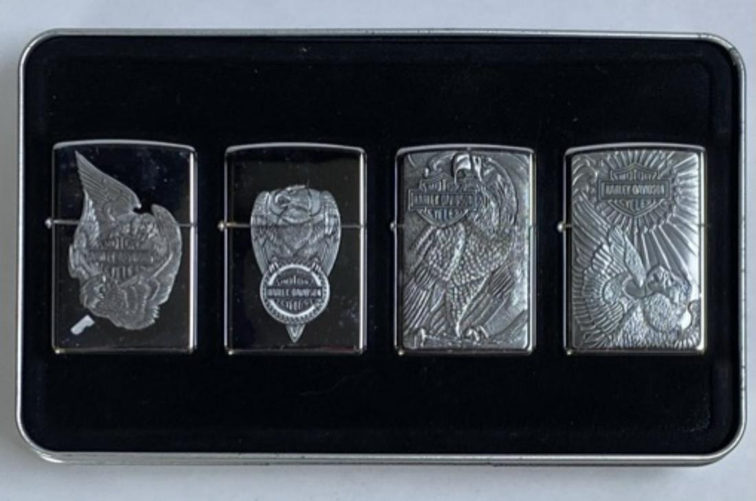 ZIPPO HARLEY DAVIDSON LIGHTERS - NOS: NEW, UNUSED IN TIN BOX. TIN BOX IS PITTING.