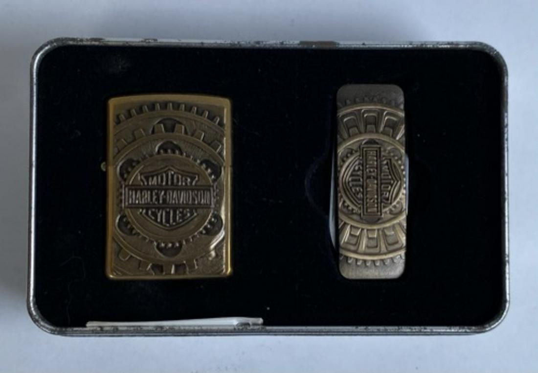ZIPPO HARLEY DAVIDSON LIGHTERS - NOS: NEW, UNUSED IN TIN BOX. TIN BOX IS PITTING.