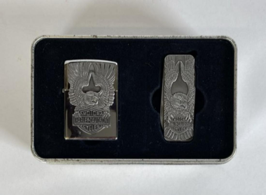 ZIPPO HARLEY DAVIDSON LIGHTERS - NOS: NEW, UNUSED IN TIN BOX. TIN BOX IS PITTING.