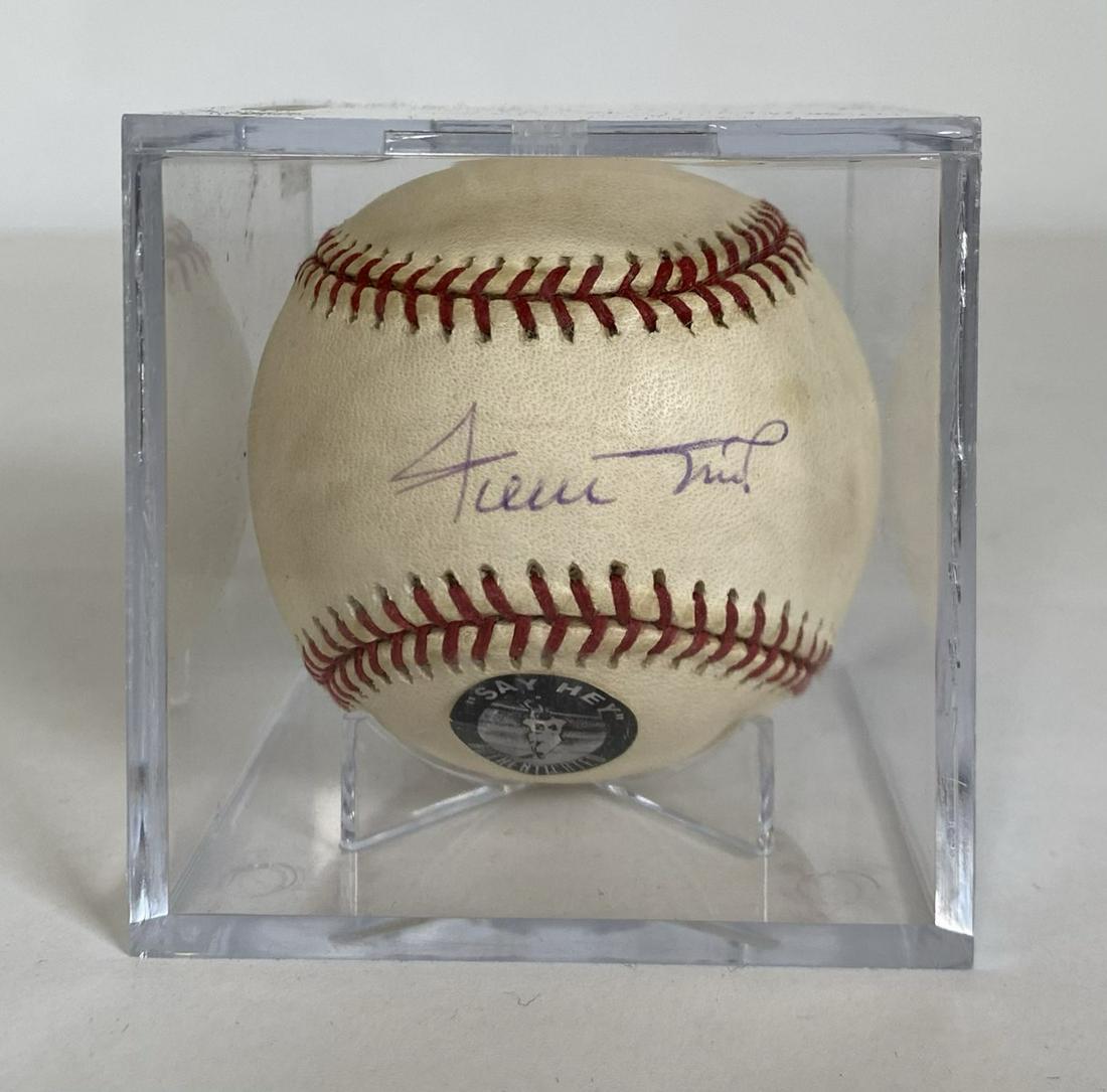 WILLIE MAYS AUTOGRAPHED BASEBALL: WITH SEY HEY COA