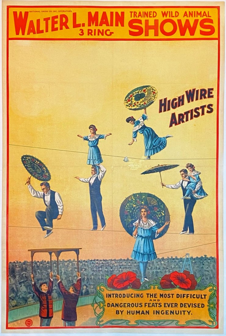 WALTER L. MAIN 3-RING CIRCUS POSTER (1 of 1)