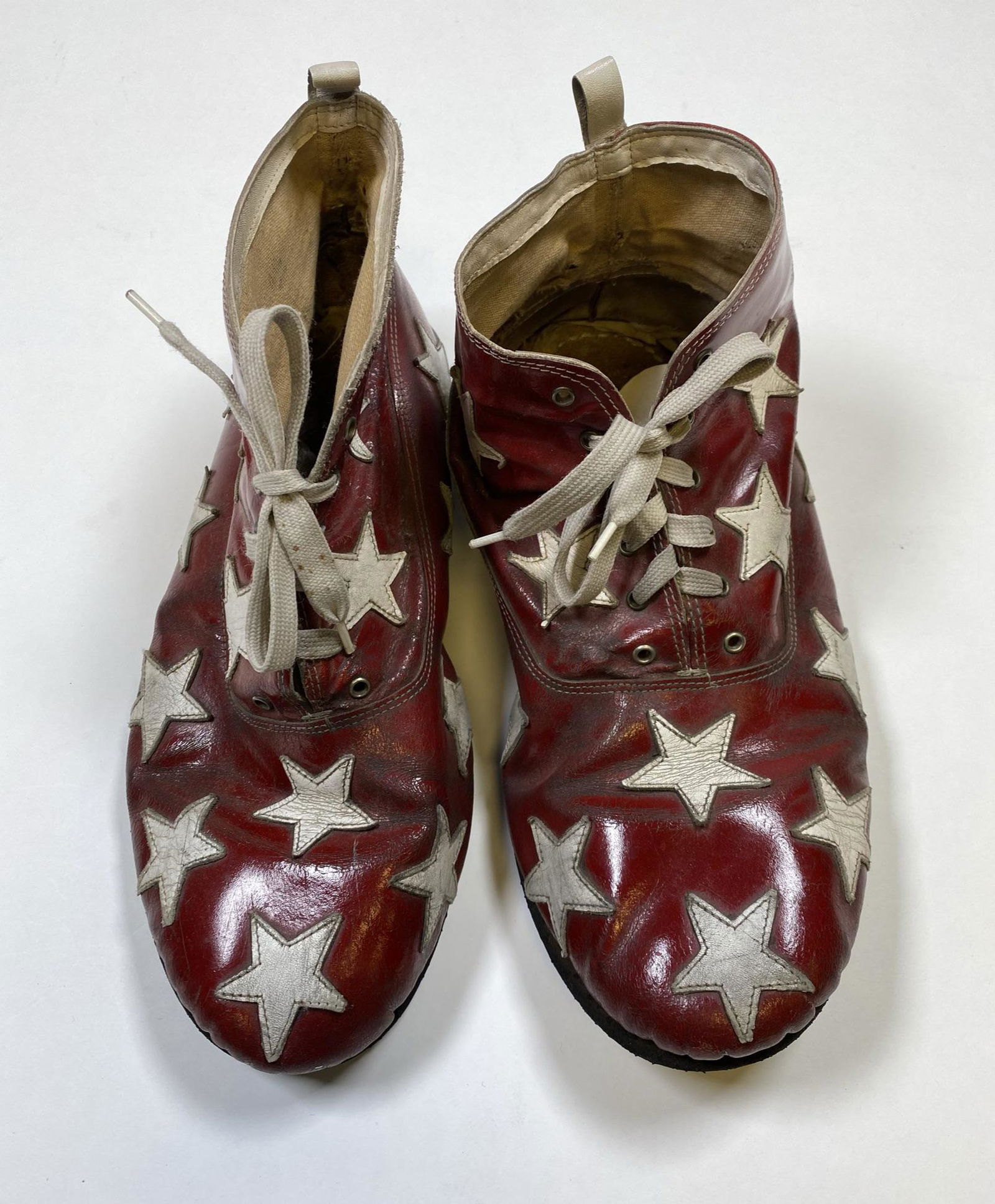 PAIR OF TURKISH CLOWN SHOES: AS WORN BY CHUCK SIDLOW WHILE PERFORMING IN JAPAN. CHUCK SIDLOW COLLECTION.
