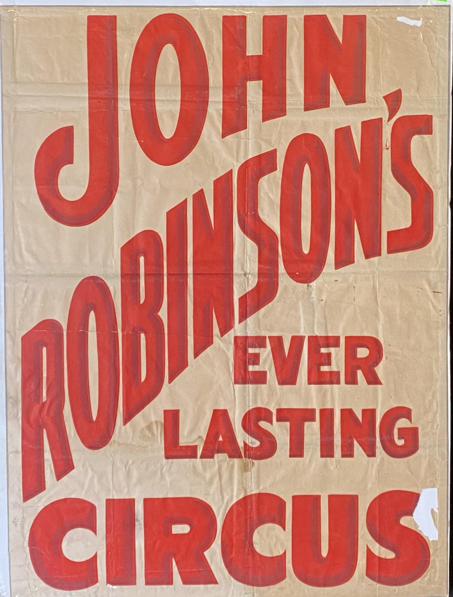 JOHN ROBINSON'S EVERLASTING CIRCUS POSTER (1 of 1)