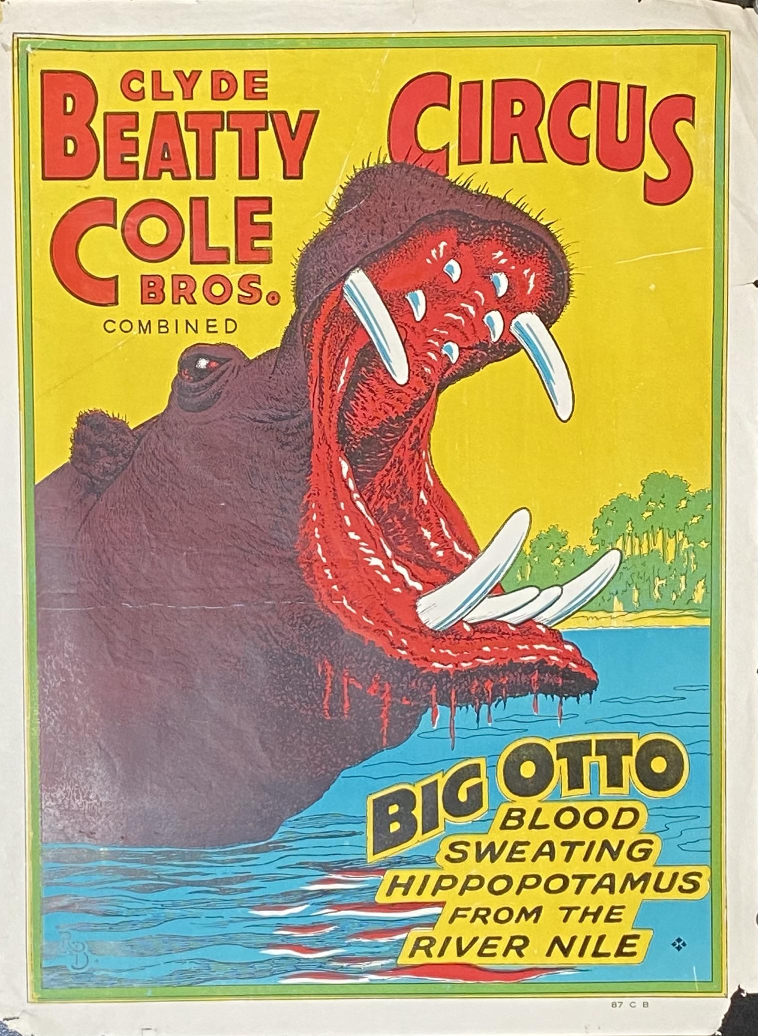 CLYDE BEATTY COLE BROS. CIRCUS POSTER (1 of 1)