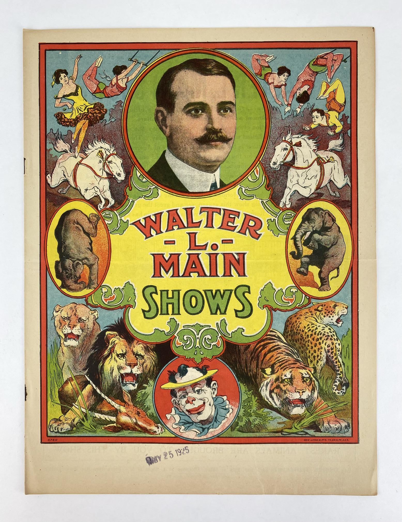 1925 WALTER L. MAIN CIRCUS COURIER (1 of 3)