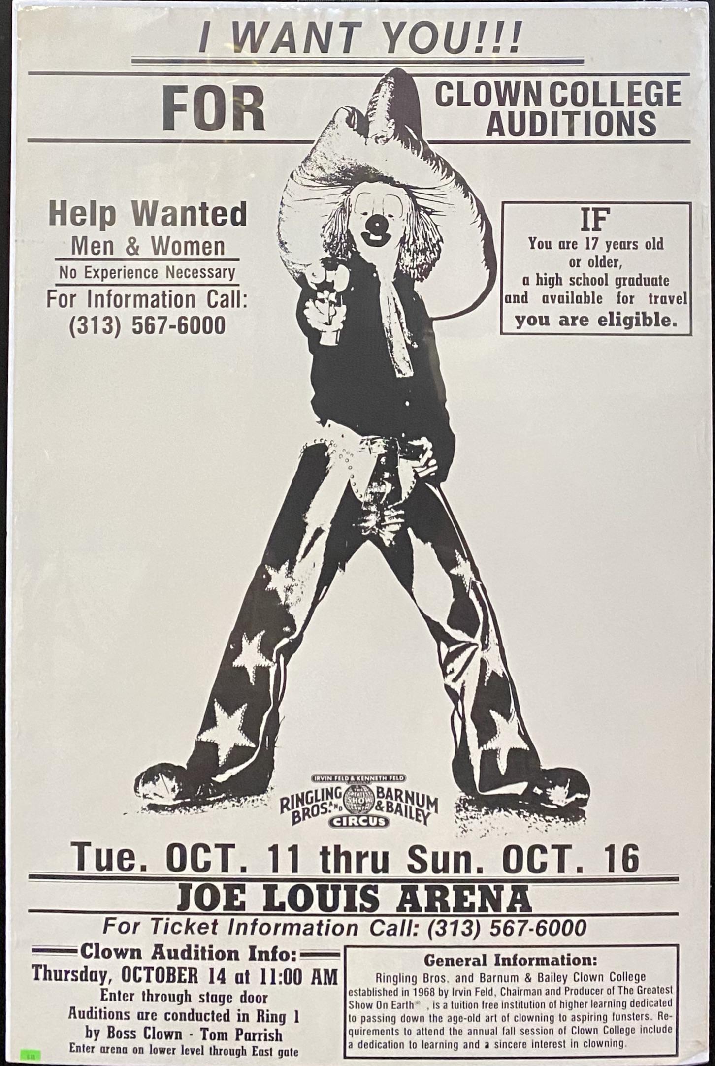 RINGLING CLOWN COLLEGE POSTER (1 of 1)