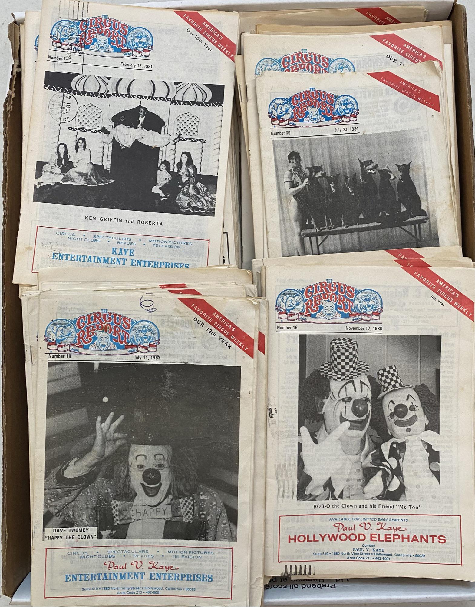LOT OF CIRCUS REPORT MAGAZINES, 1980'S (1 of 1)
