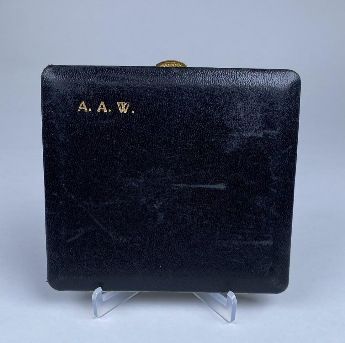 DUNHILL - FRANCE CIGARETTE CASE: MONOGRAMMED, LIGHT WEAR TO CASE, MARKED. 4"X4.5"