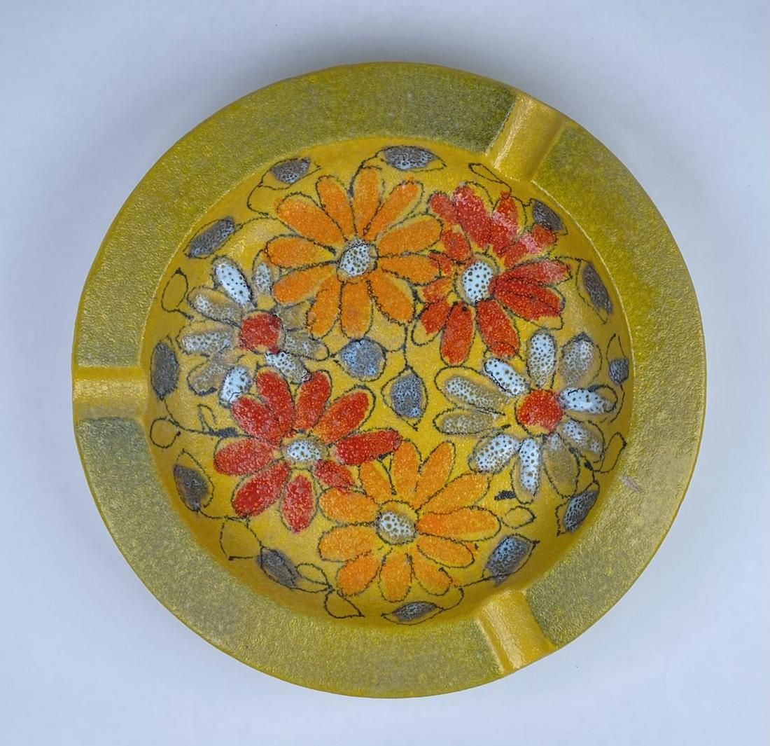 BITOSSI - ITALY, POTTERY ASHTRAY: 11"
