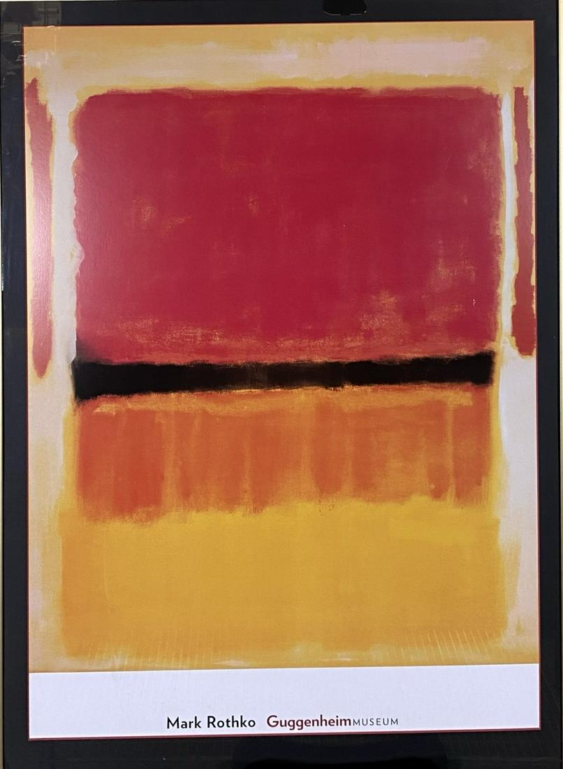 MARK ROTHKO GUGGENHEIM MUSEUM POSTER: FRAMED, 26"X36"