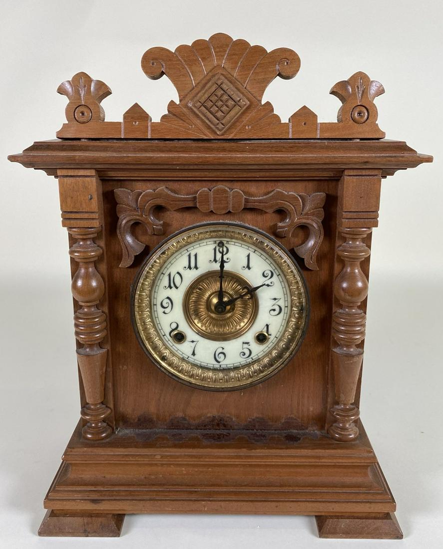 ANSONIA MANTEL CLOCK: WORKING AT TIME OF SALE. 16"H