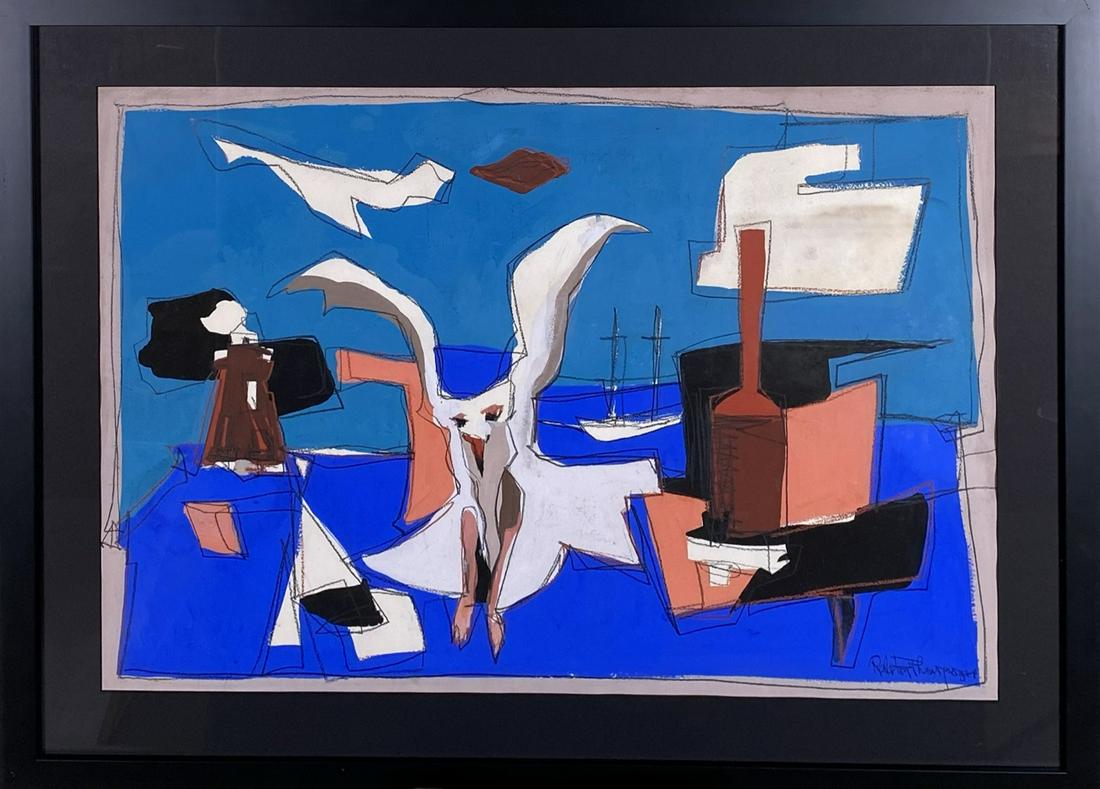 ROBERT THOMPSON FRAMED LITHOGRAPH: 27"X36"