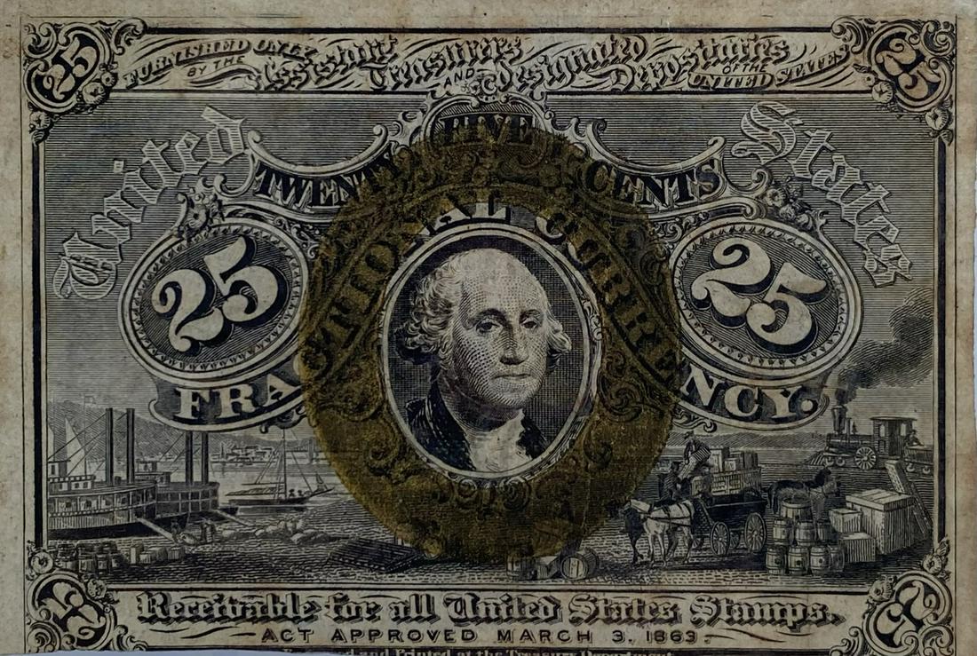 1863 U.S. 25-CENT FRACTIONAL CURRENCY NOTE: CIRCULATED
