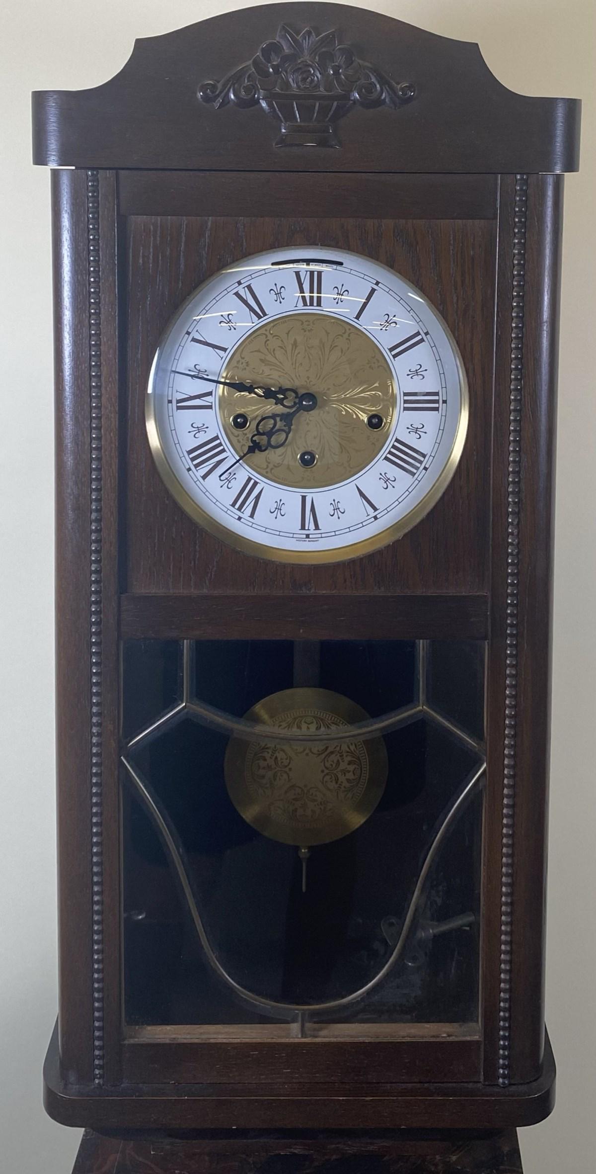 WEST GERMAN WALL CASE CLOCK: SEE TITLE