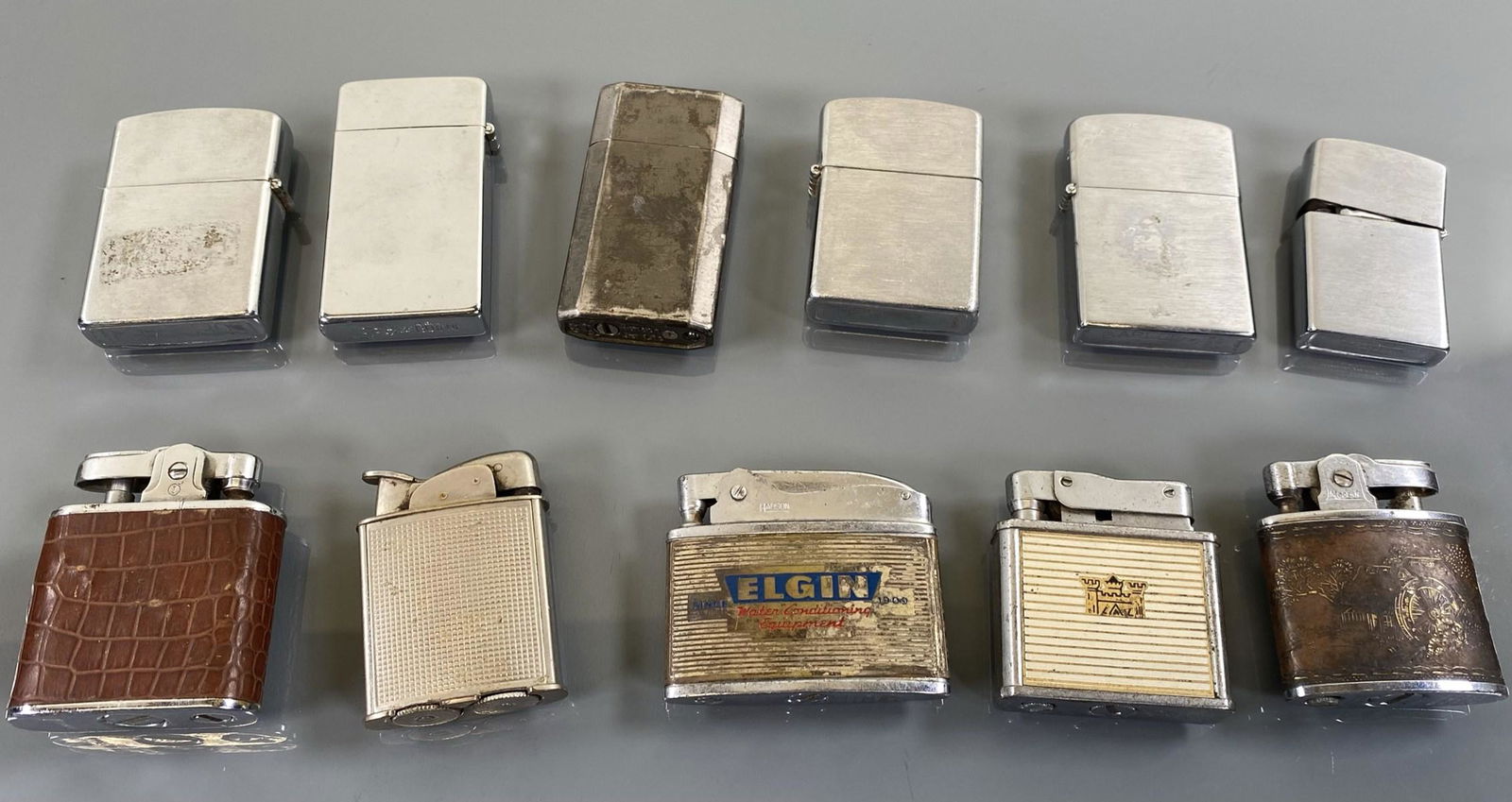 COLLECTION OF VINTAGE LIGHTERS: ELGIN, SUPREME, EVANS, RONSON, BARLOW, MODERNLITE, COLVAIR, GIBSON,
