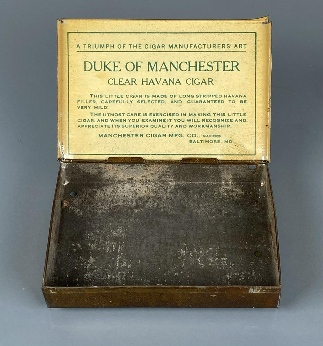 Duke of Manchester tin cigar box 1920
