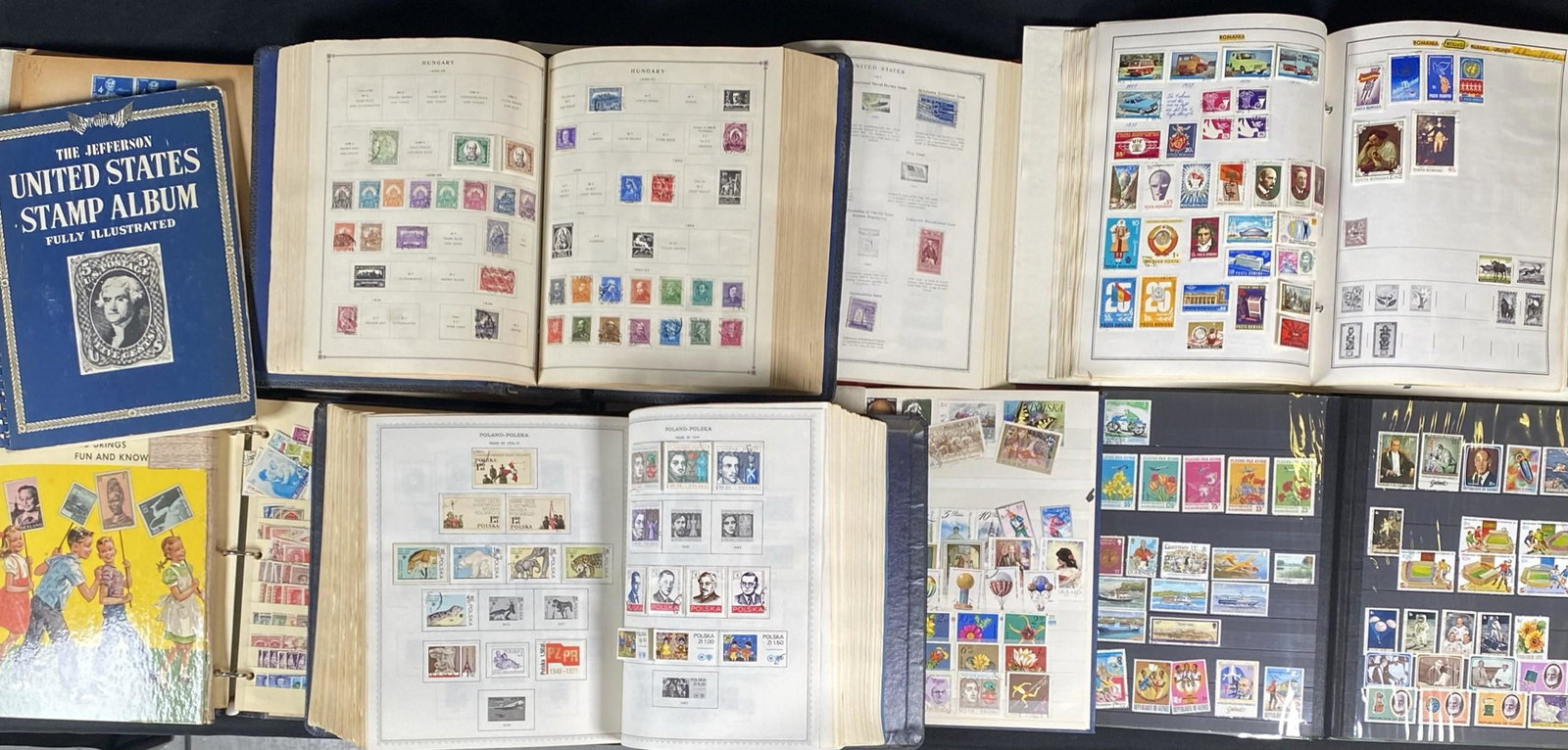DISCOVERY POSTAGE STAMP COLLECTION: 40 POUNDS. MONGOLIA, WORLD, SUPER GLOBAL, TRAVELER, U.S. JEFFERSON, SCOTT'S, FIRST STAMP. SOME PARTIAL.