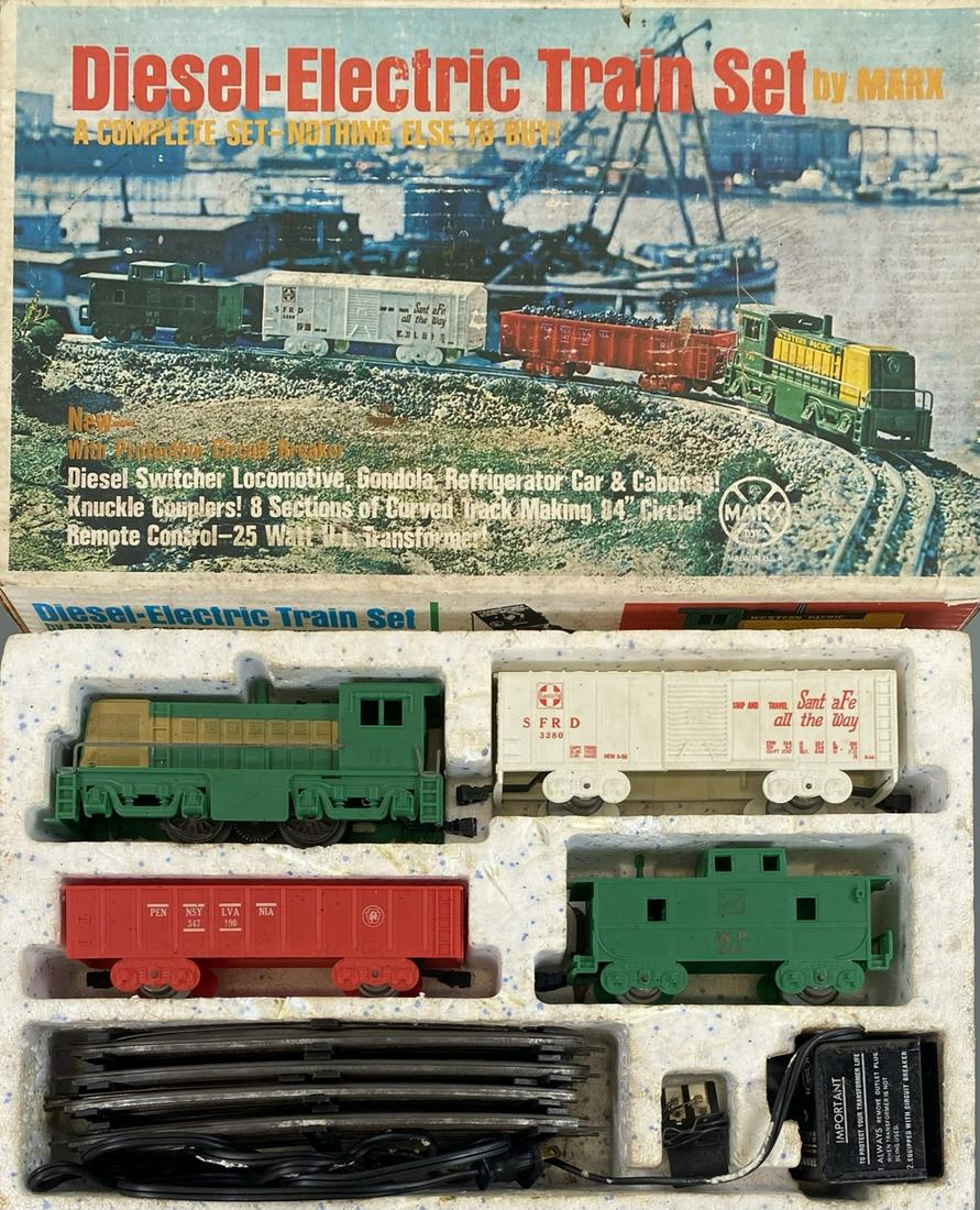 MARX TOYS DIESEL ELECTRIC TRAIN SET: BOX WITH WEAR.