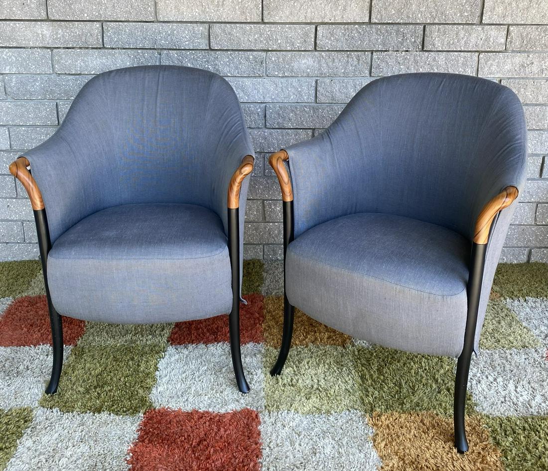 UMBERTO ASNAGO FOR GIORGETTI PROGETTI CHAIRS: PAIR. ITALY, 1980'S, SIGNED. EXCELLENT CONDITION