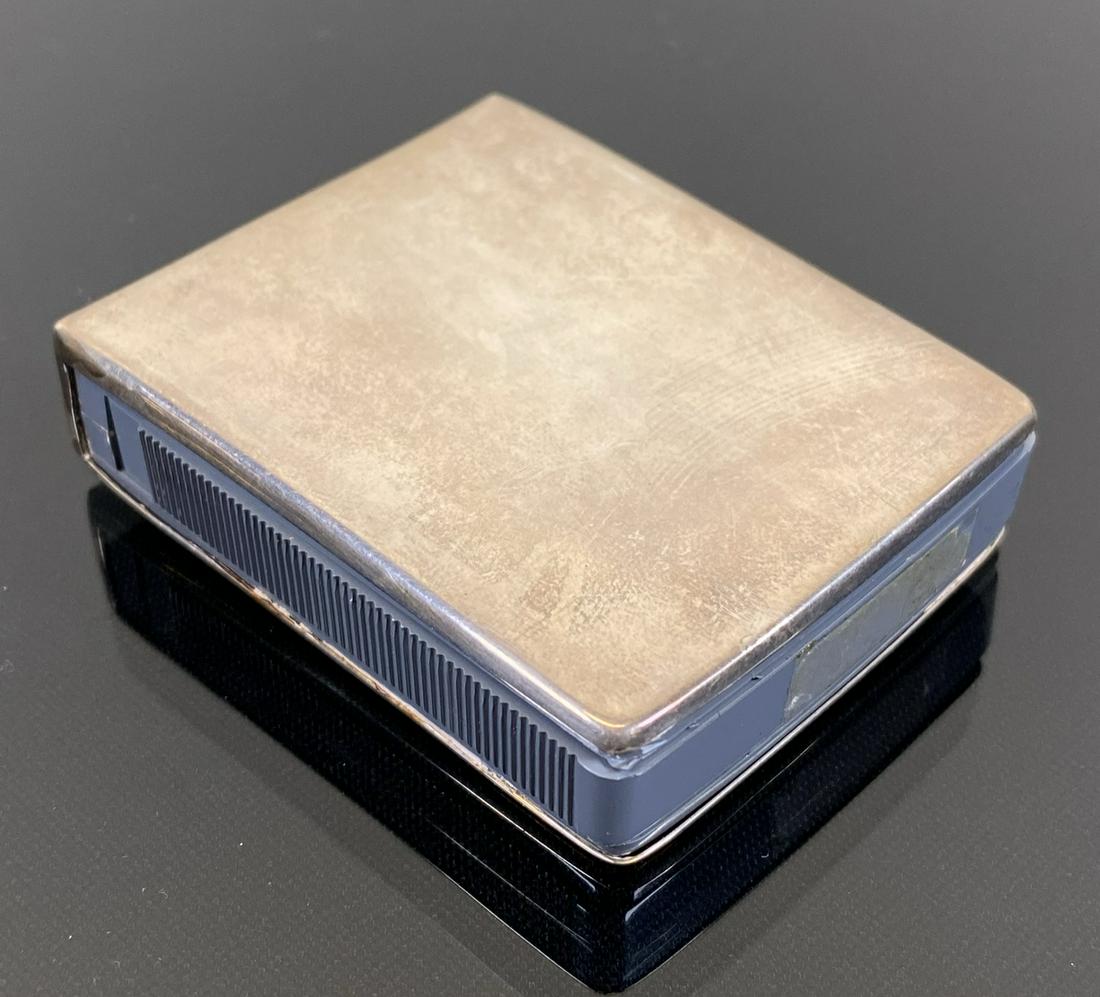 GORHAM STERLING SILVER MAGNIFIER: MAGNIFIER RETRACTS INTO STERLING SILVER CASE. 3X STRENGTH. 2"X1.75" CLOSED.